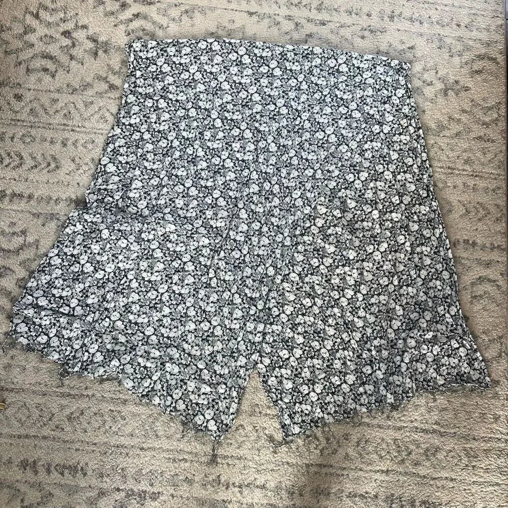 Blue and White Floral Scarf